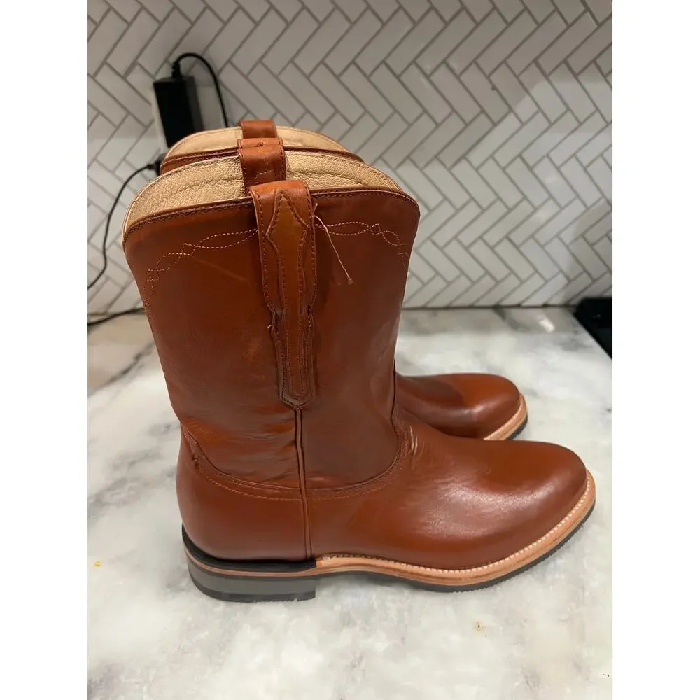 Lucchese Men’s Cognac Cowhide Ranch Hand Roper Boots 2031 Size 11.5D Mexico - Picture 5 of 16